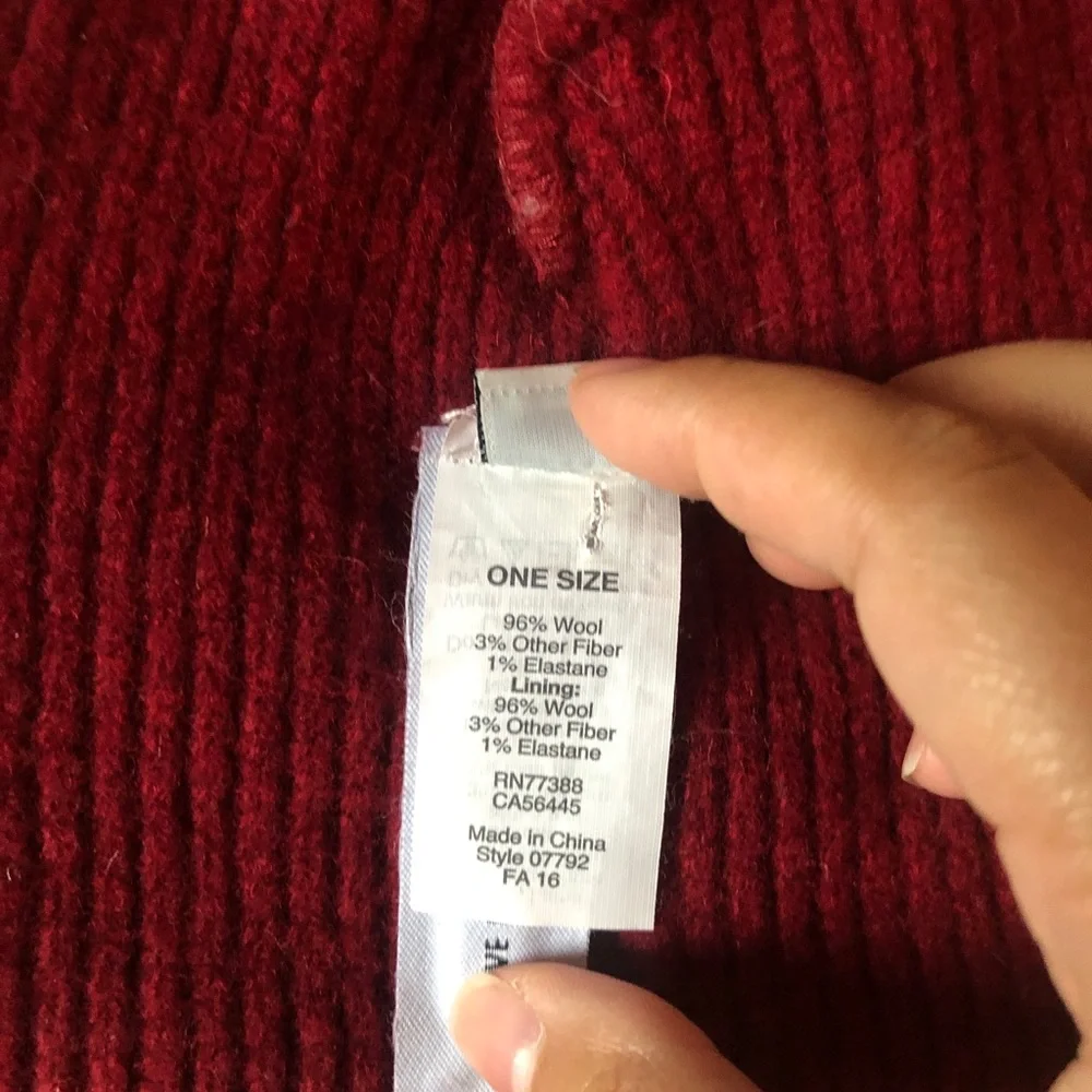 ❌sold❌Madewell $40 MSRP Wool Cozy-Knit Beanie Burgundy / Red #07792 SUPER WARM - Picture 6 of 8